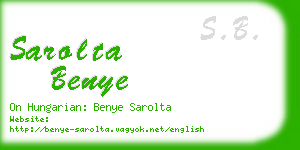 sarolta benye business card